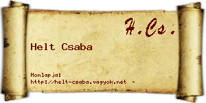 Helt Csaba névjegykártya